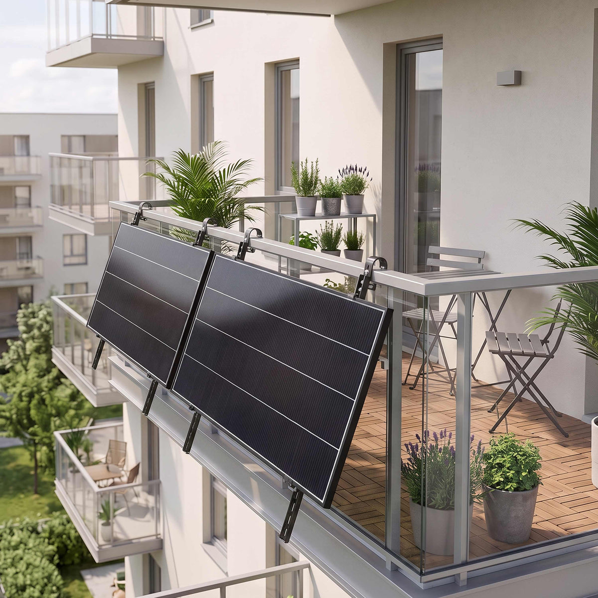 WATTSTUNDE® Balkon Halterung schwarz BKW-HS