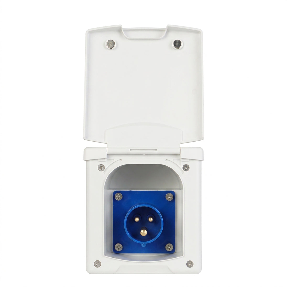 WATTSTUNDE® CEE-Einbausteckdose Weiß mit Magnetklappe, 16A