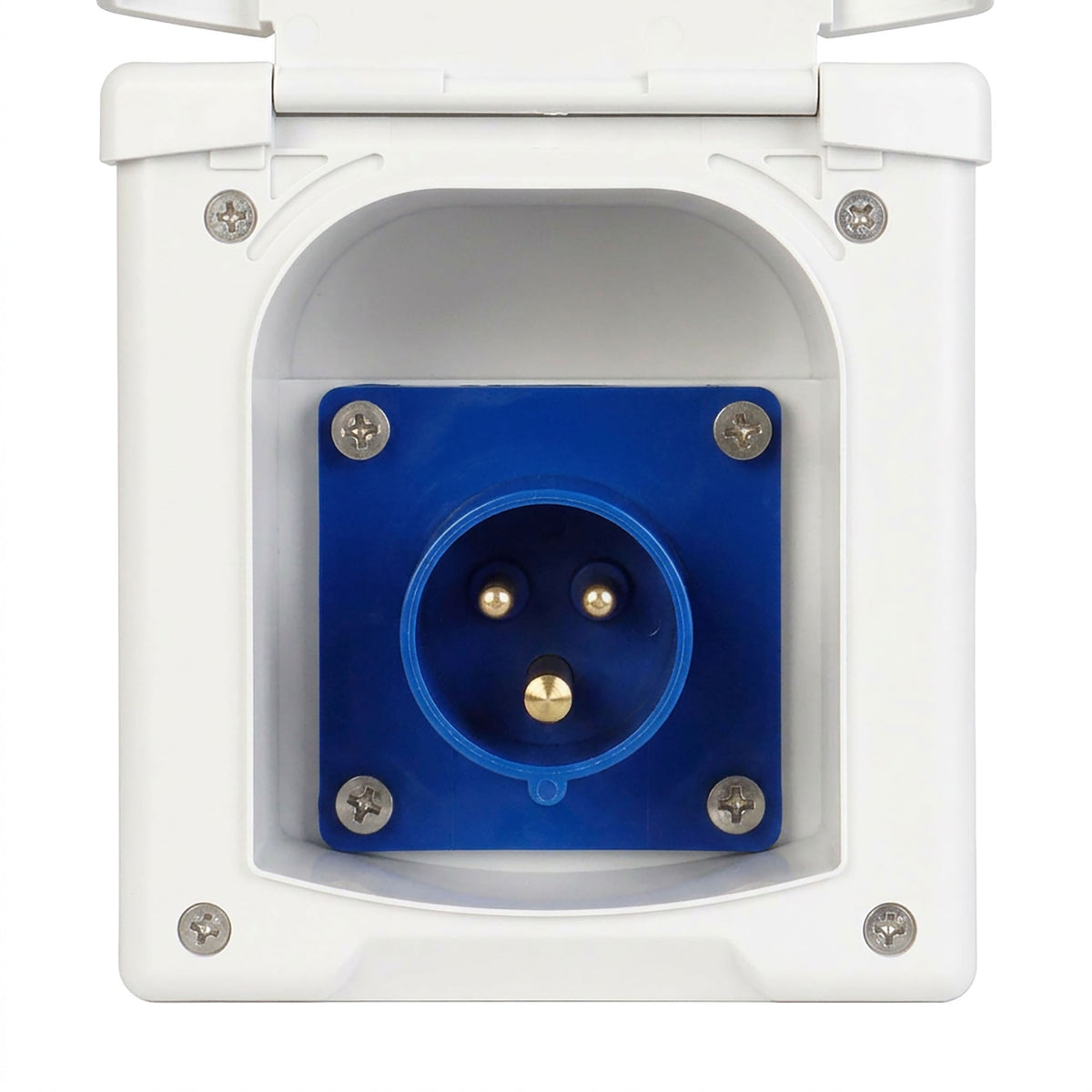WATTSTUNDE® CEE-Einbausteckdose Weiß mit Magnetklappe, 16A