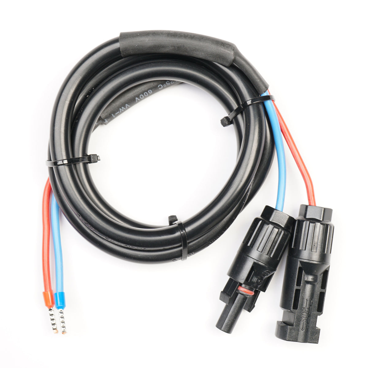 WATTSTUNDE® Connection Cable (2x) 2.5 mm² Type MC4/Wire End Sleeve 1 m Black