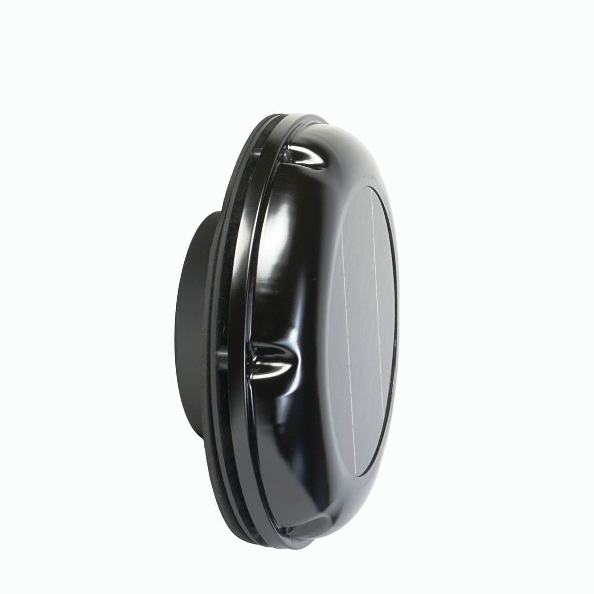 WATTSTUNDE® AERO solar fan with battery, round, black