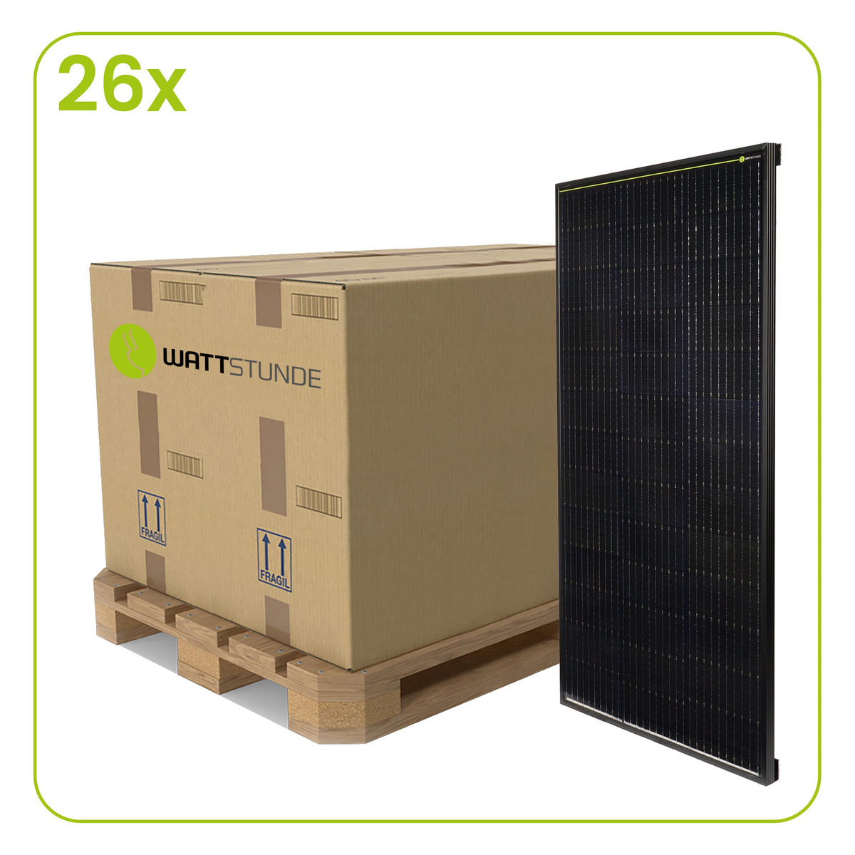 WATTSTUNDE® SOLA Frame Mono+S 120Wp - 26 Module auf PALETTE