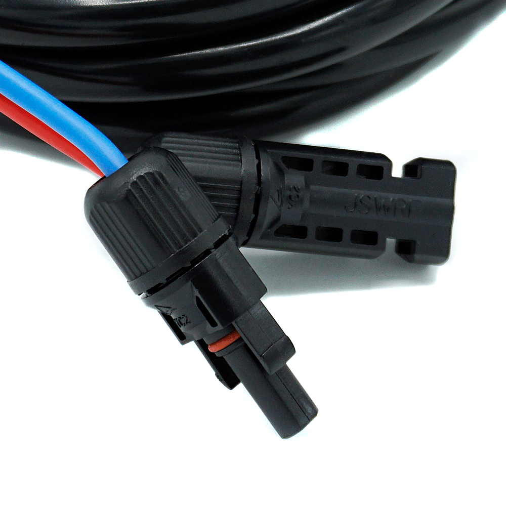 WATTSTUNDE® Anschlusskabel (2x)6 mm² Typ-MC4/Aderendhülse 10 m schwarz