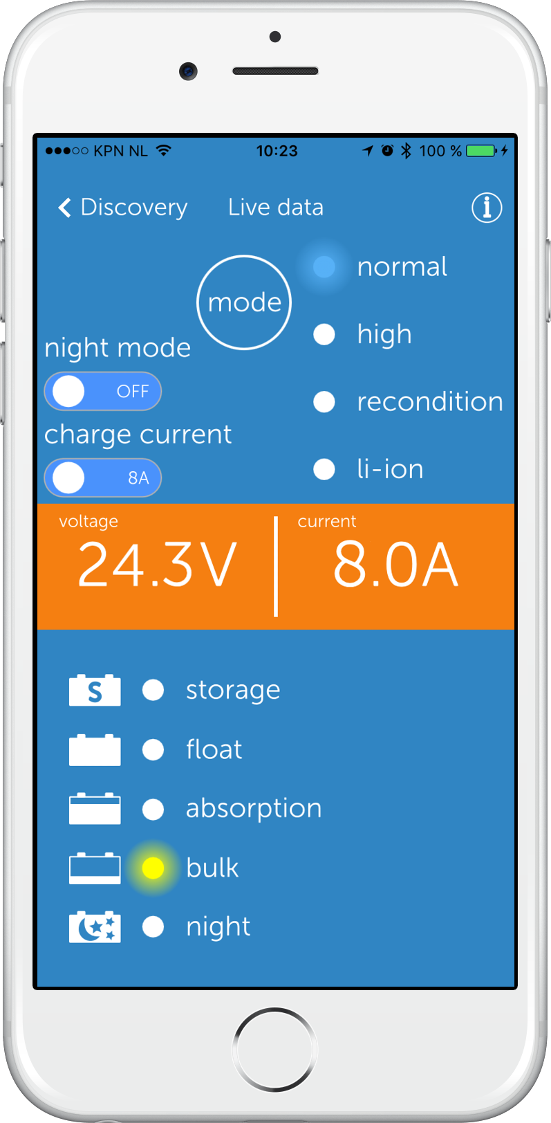 Victron Blue Smart IP22 Batterieladegerät Bluetooth 24/16 1 Ausgang