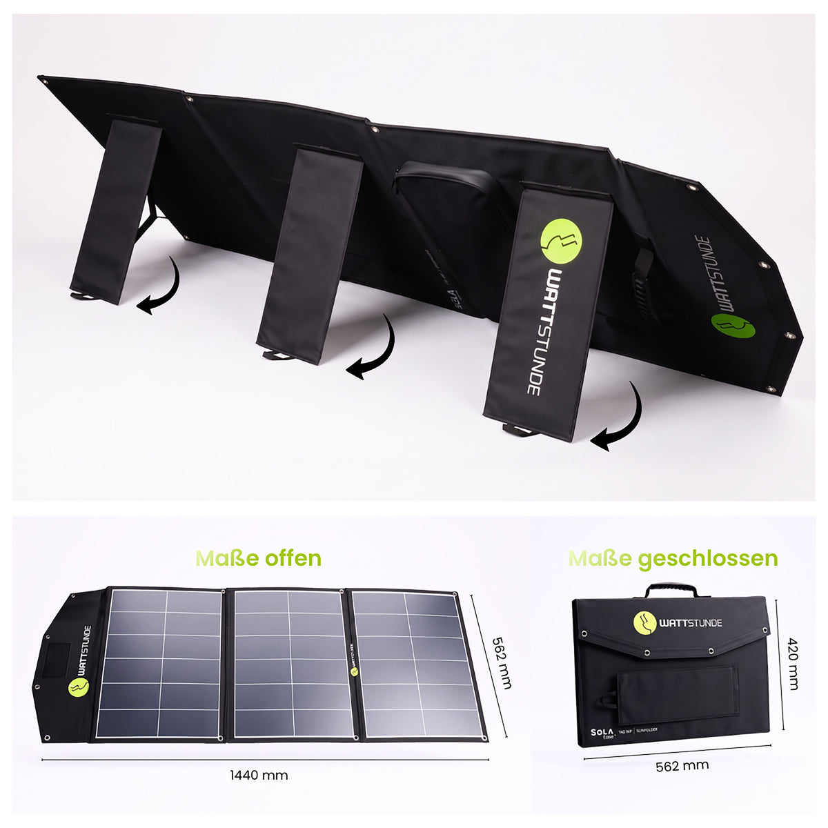 WATTSTUNDE® SOLA Ease+ 140 Wp SunFolder Solartasche
