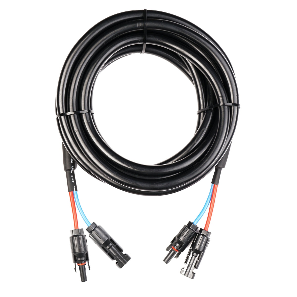 WATTSTUNDE® Verlängerungskabel (2x) 6 mm² Typ-MC4/Typ-MC4 5 m schwarz