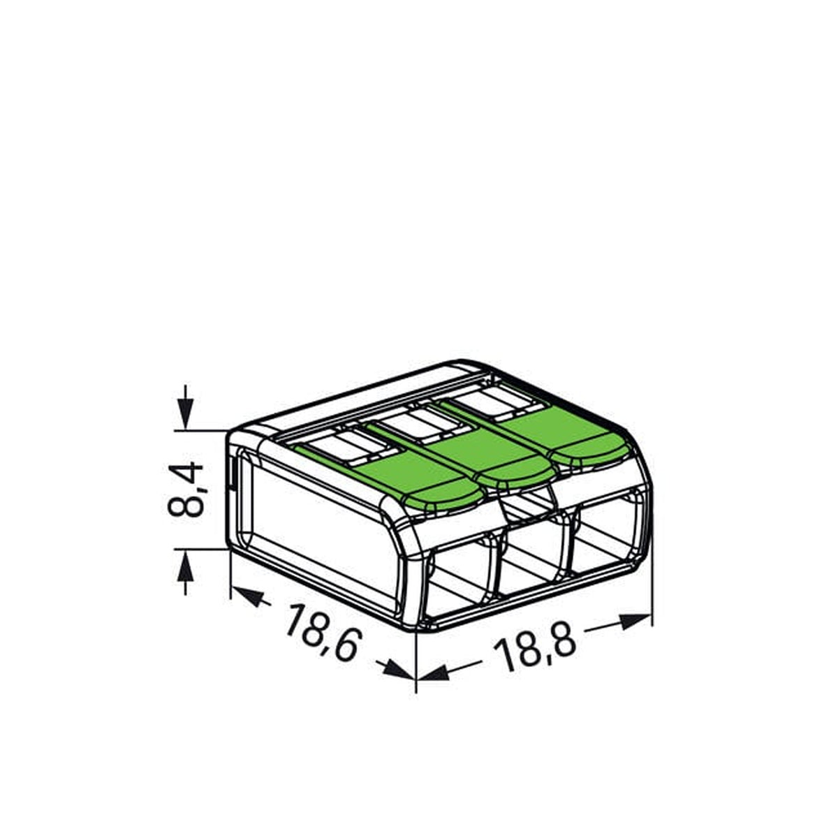 Wago Verbindungsklemme Green Range flexibel bis 4mm² - 221-423 | 50er Pack