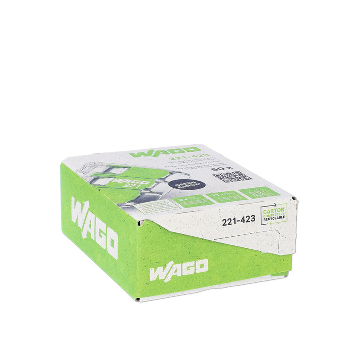 Wago Verbindungsklemme Green Range flexibel bis 4mm² - 221-423 | 50er Pack