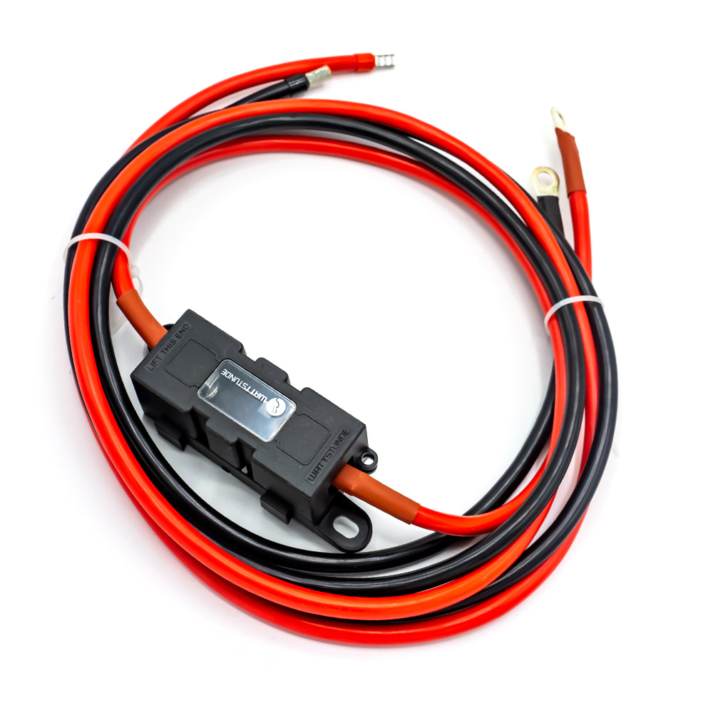 WATTSTUNDE® Fuse Cable (with Fuse Holder) 2 x 16 mm² M8/Wire End Ferrule 2 m Red/Black