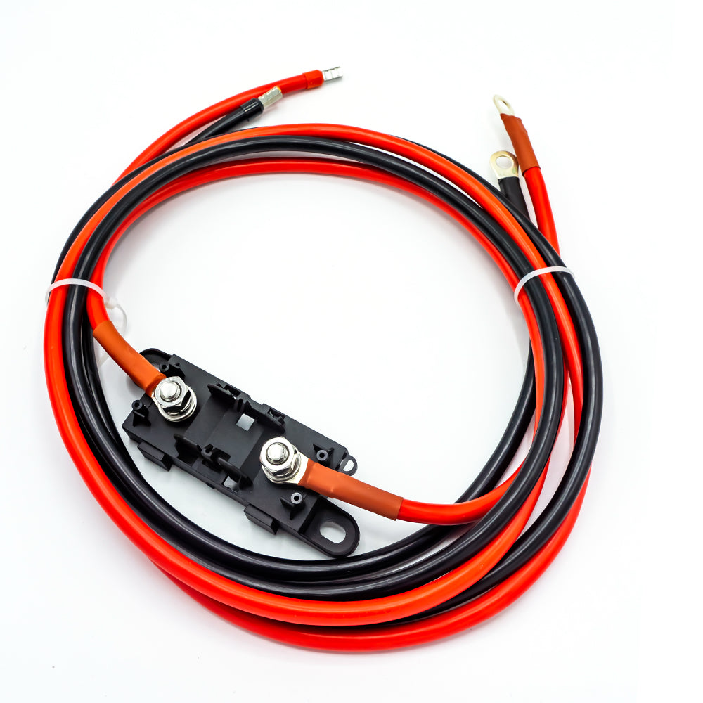 WATTSTUNDE® Fuse Cable (with fuse holder) 2 x 35 mm² M8/Ferrule 1 m red/black