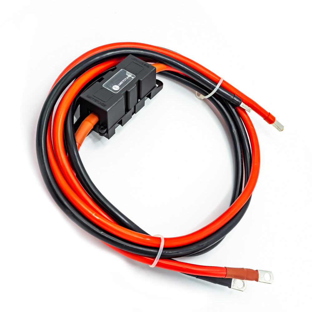WATTSTUNDE® Fuse Cable (with fuse holder) 2x25 mm² M8/Ferrule 1 m red/black