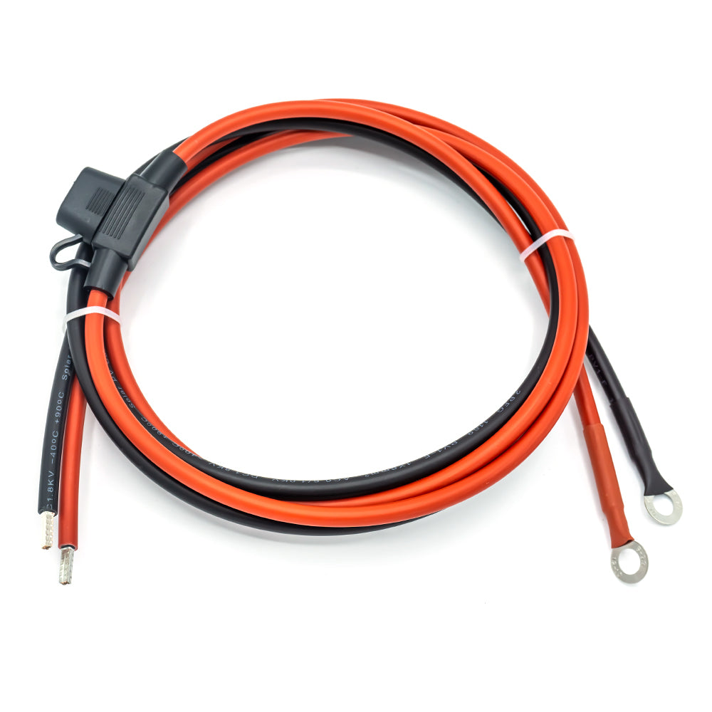 WATTSTUNDE® Sicherungskabel (mit Sicherung 20 A) 2 x 4 mm² M8/Aderendhülse 1,5 m rot/schwarz
