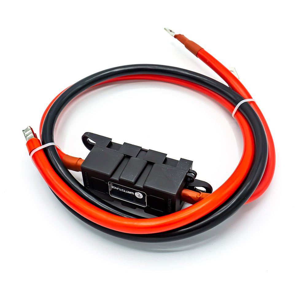 WATTSTUNDE® Fuse Cable (with fuse holder) 2 x 35 mm² M8/Ferrule 1 m red/black