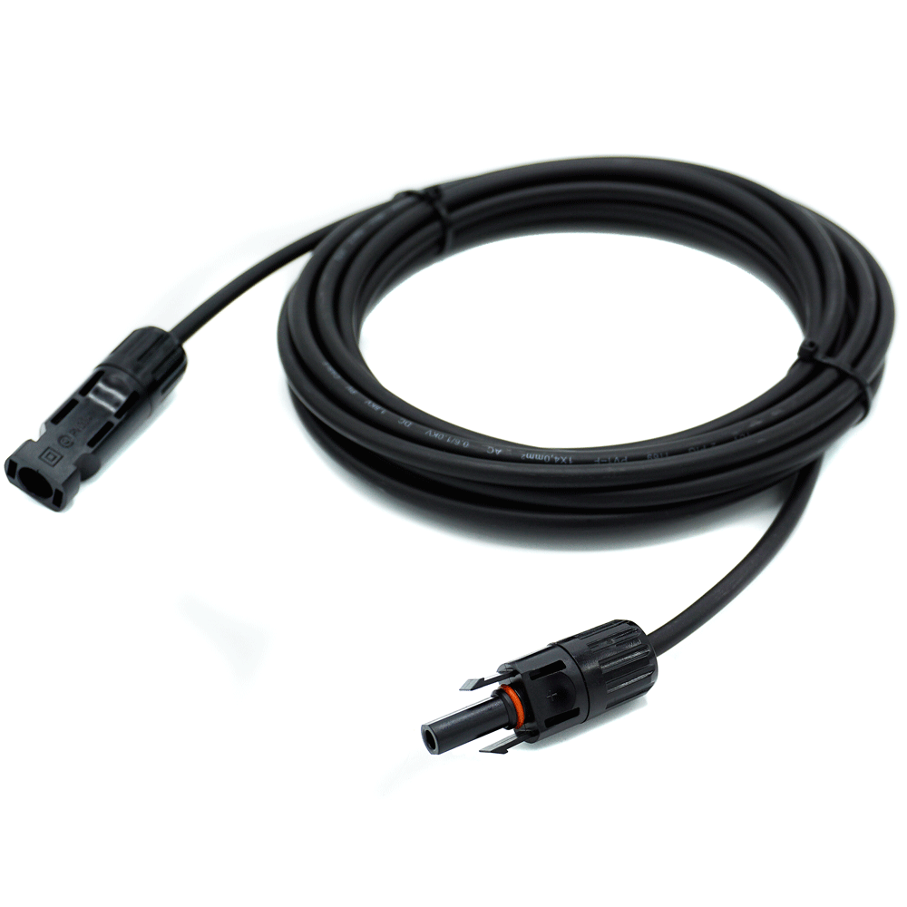 WATTSTUNDE® Solar Extension Cable 2x6 mm² Type-MC4/Type-MC4 10 m Black