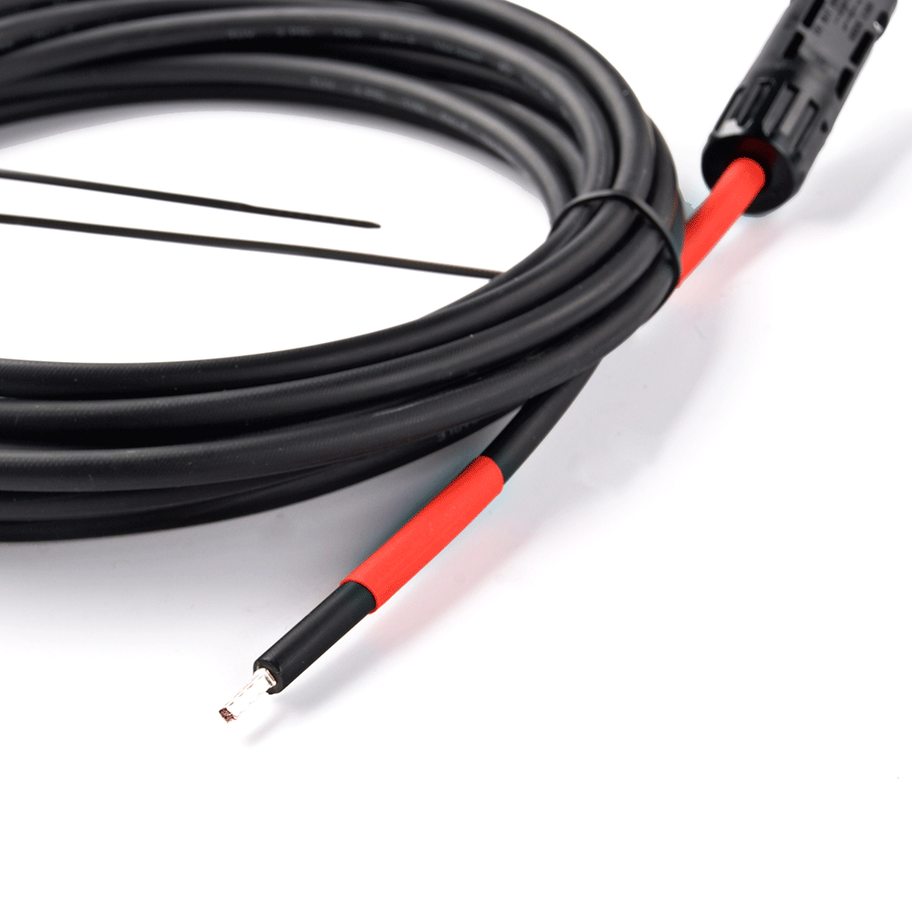 WATTSTUNDE® Solar Connection Cable 2x6 mm² Type-MC4/Wire End Sleeve 3 m black