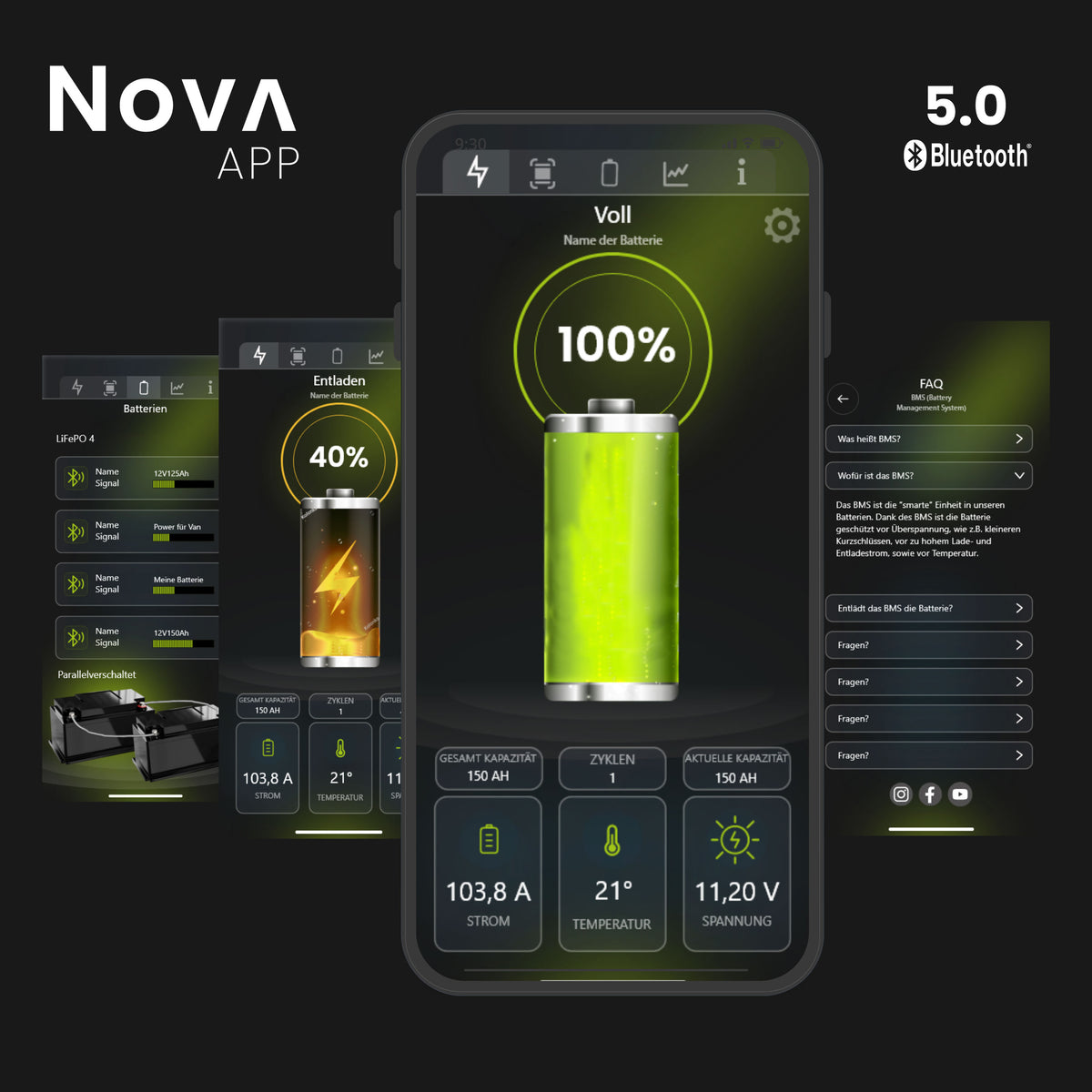 WATTSTUNDE® NOVA Core 150Ah battery LiFePO4