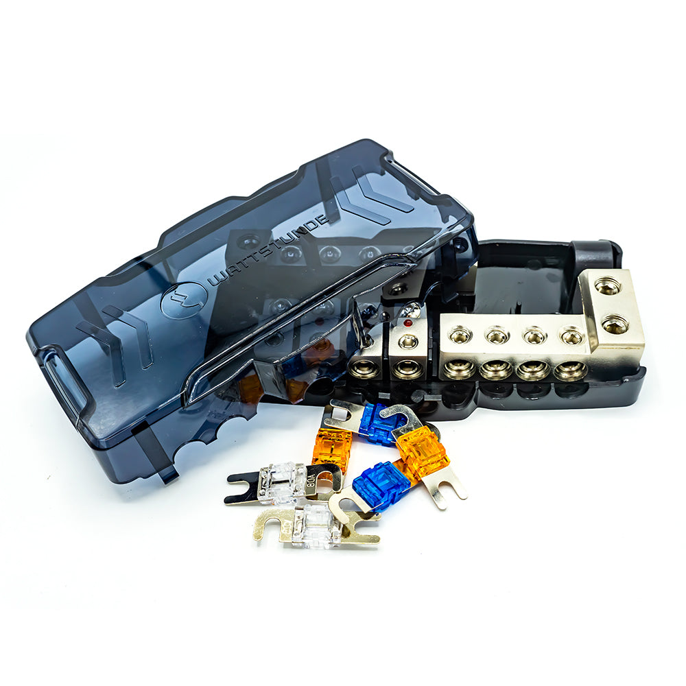 WATTSTUNDE® Plus Distributor 4 mit je 2 x 40A, 60A, 80A AFS Hochlastsicherungen